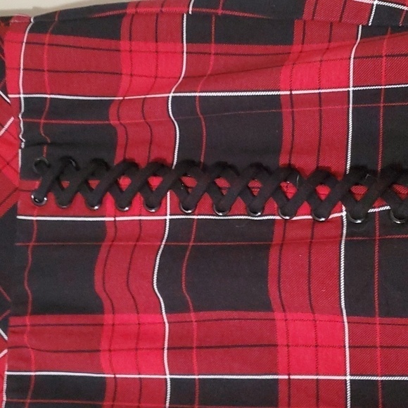 Torrid Plaid Lace Up Pencil Skirt Size 1 - Picture 3 of 6
